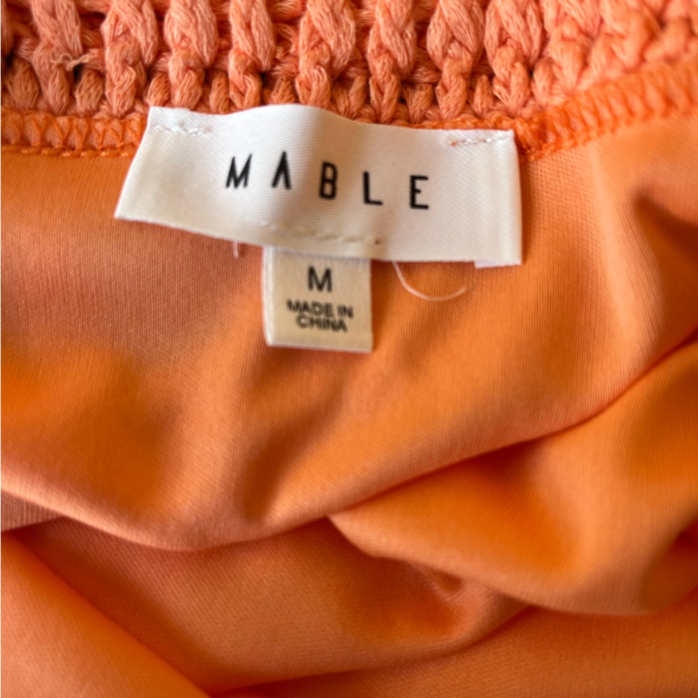 Mable (Anthropologie) orange crochet mini skirt - Picture 3 of 8